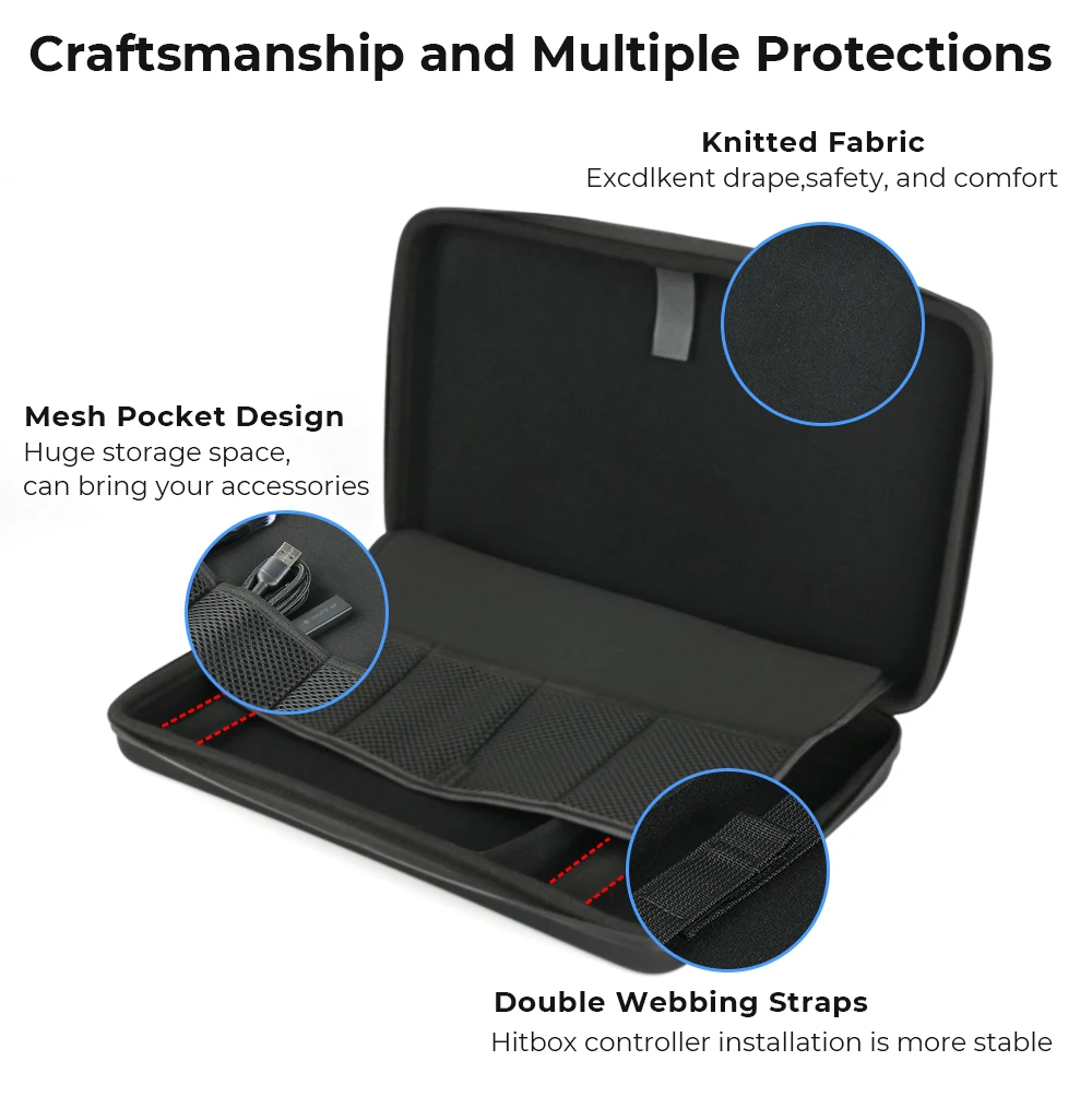 Haute42 Protective Carrying Bag Case For Hitbox Leverless Controller Storage Bag for Haute42 Controller Portable Travel Handbag