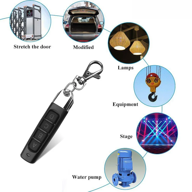 433MHz Cloning Remote Control RF Clone Copy Remote Control Garage Gate Door Opener Remote Key Duplicator for Home Safety