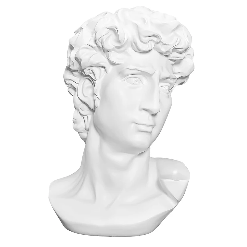 5.9Inch High Greek Statue of David Head Classic Roman Bust Greek Mythology Sculpture for Art Drawing Home Office Decor - view 4
