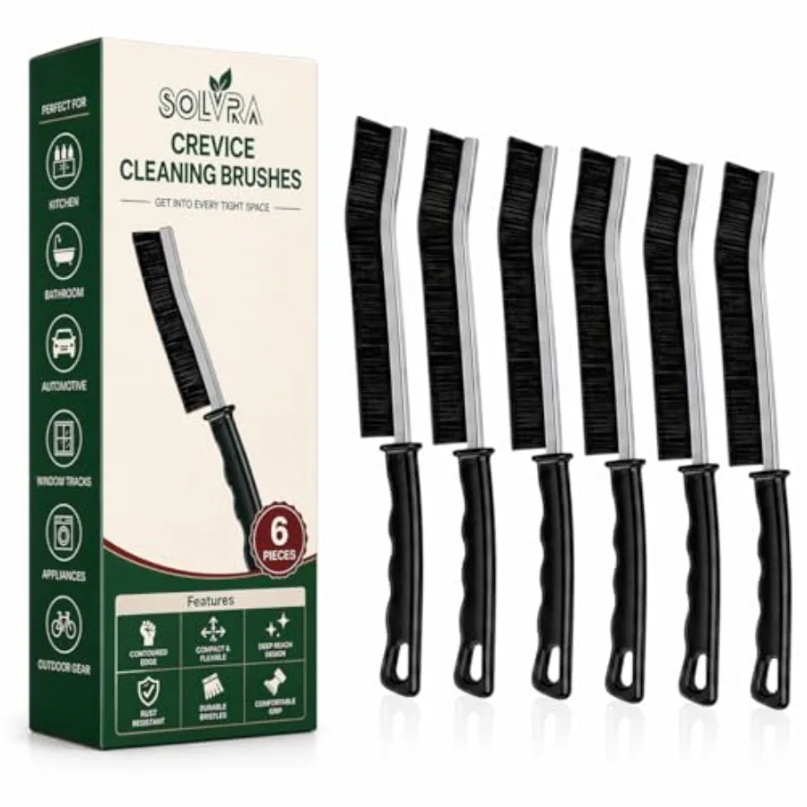 

Crevice Cleaning Brush Set 6Pcs Hard Bristle Cleaning Tools for Grout, Tile Floors, Gaps and Narrow Spaces Small Grout Scrub Br