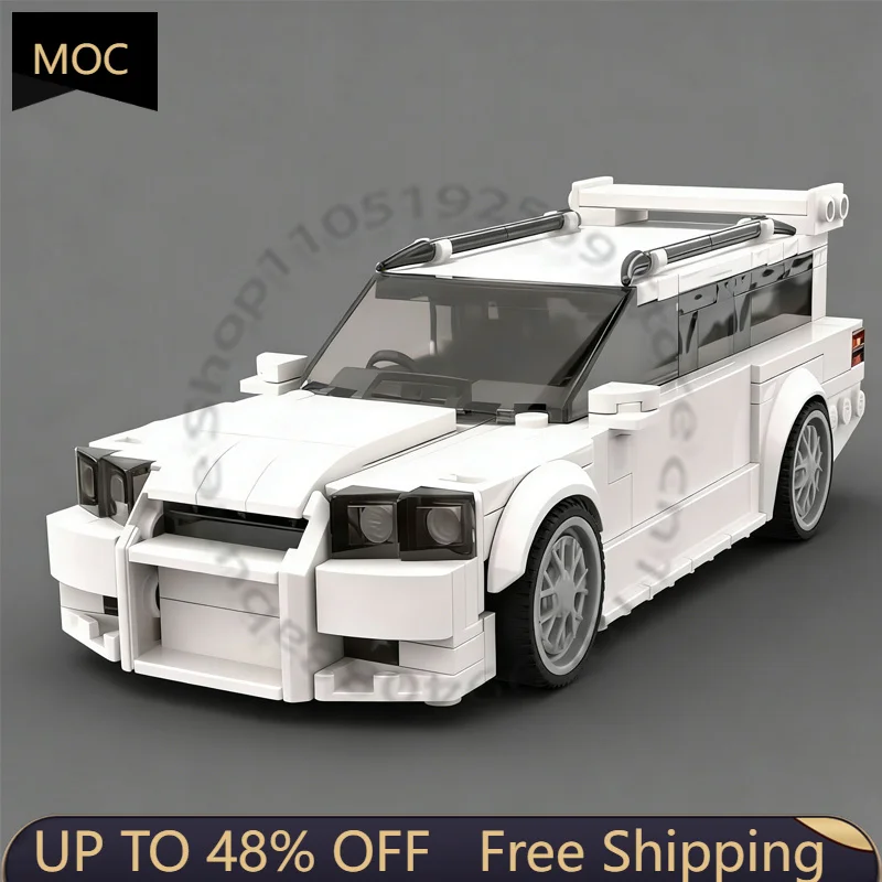 328 PCS Speedy Sports Car 76917 Stagea R34 Inspired MOC Customize Modular Building Block Educational DIY Boys Assembly Toy Gift