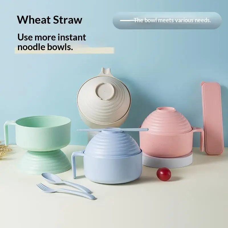 Ramen Bowl Set Ramen Noodles Bowl With Chopsticks Microwavable Cooker Bowl W Lid