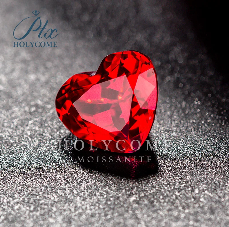 

3x3-20x20mm Heart Shape Brilliant Cut Ruby Factory Price Red Color VVS1 Loose Gemstone For Earrings anillos