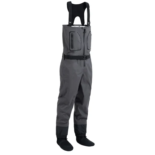 Imagen 2 del producto Pantalón de pesca con mosca para hombre, 3 capas, transpirable, con calcetines de neopreno, peso ligero, 100% resistente al agua
