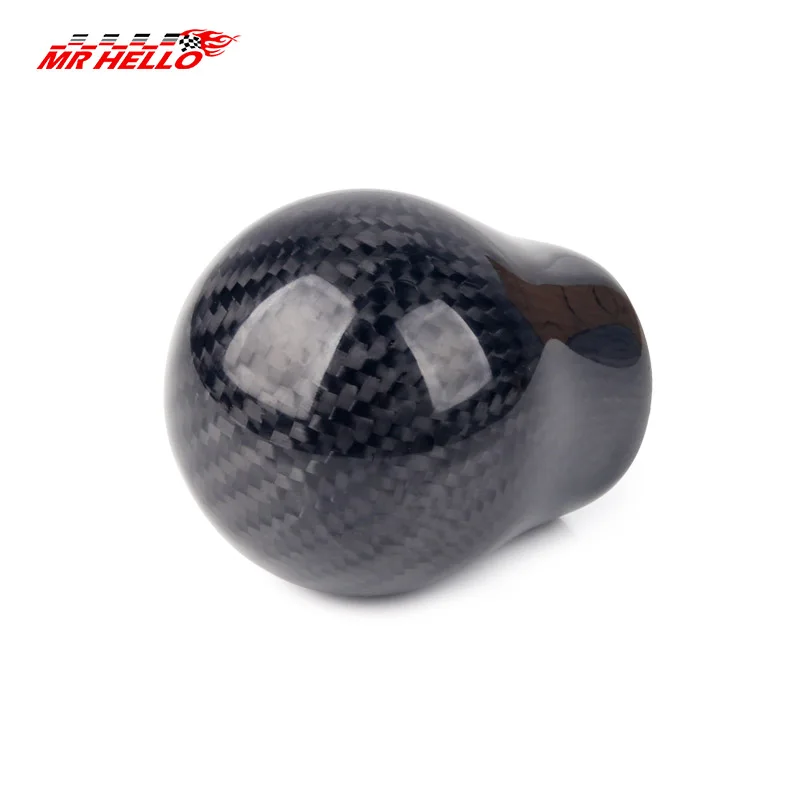 Universal Carbon Fiber Gear Shift Knob Manual Transmission Gear Stick Head Shifter Lever Handle With Limiter Adapter