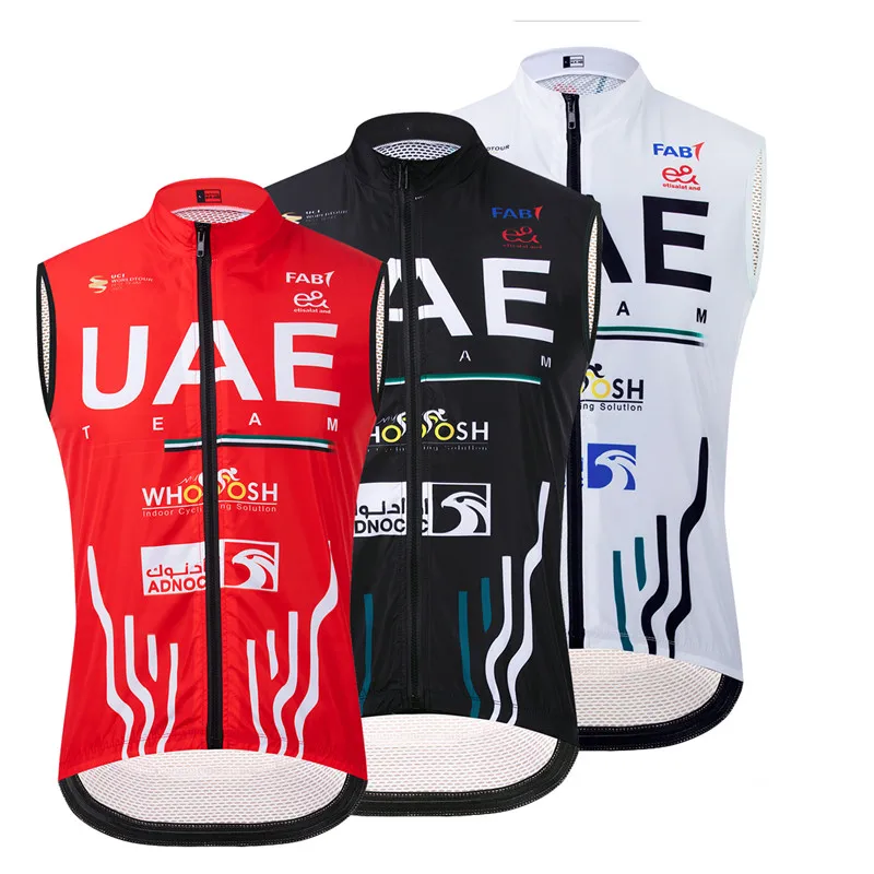 Uae New Pro Team Cycling Vest Windproof Men Wind Vest Road Cycling Jersey Sleeveless Bike Windbreaker MTB Cycling Clothing