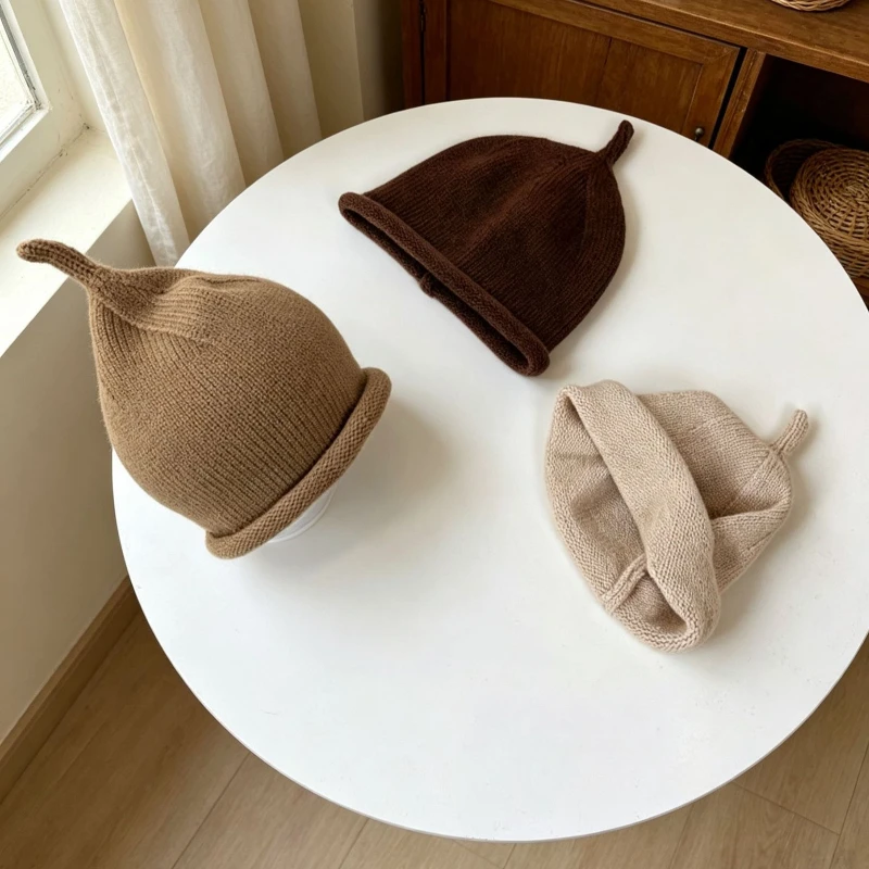 Wintermützen für Neugeborene Jungen, Gehäkelte Haube für Kleinkinder, Mädchenmütze, Kinder-Baby-Fotografie-Requisiten, Jungen-Accessoires, Warme Kleidung – Detail 3
