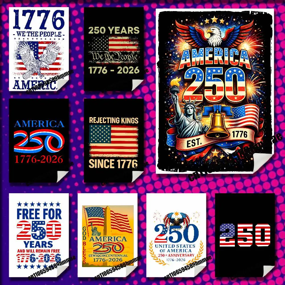 

FOR 250th We The People 1776 13 Star Rebel Constitution USA America Eagle Poster Wall Murals Paper Self-adhesive Sticker Cover