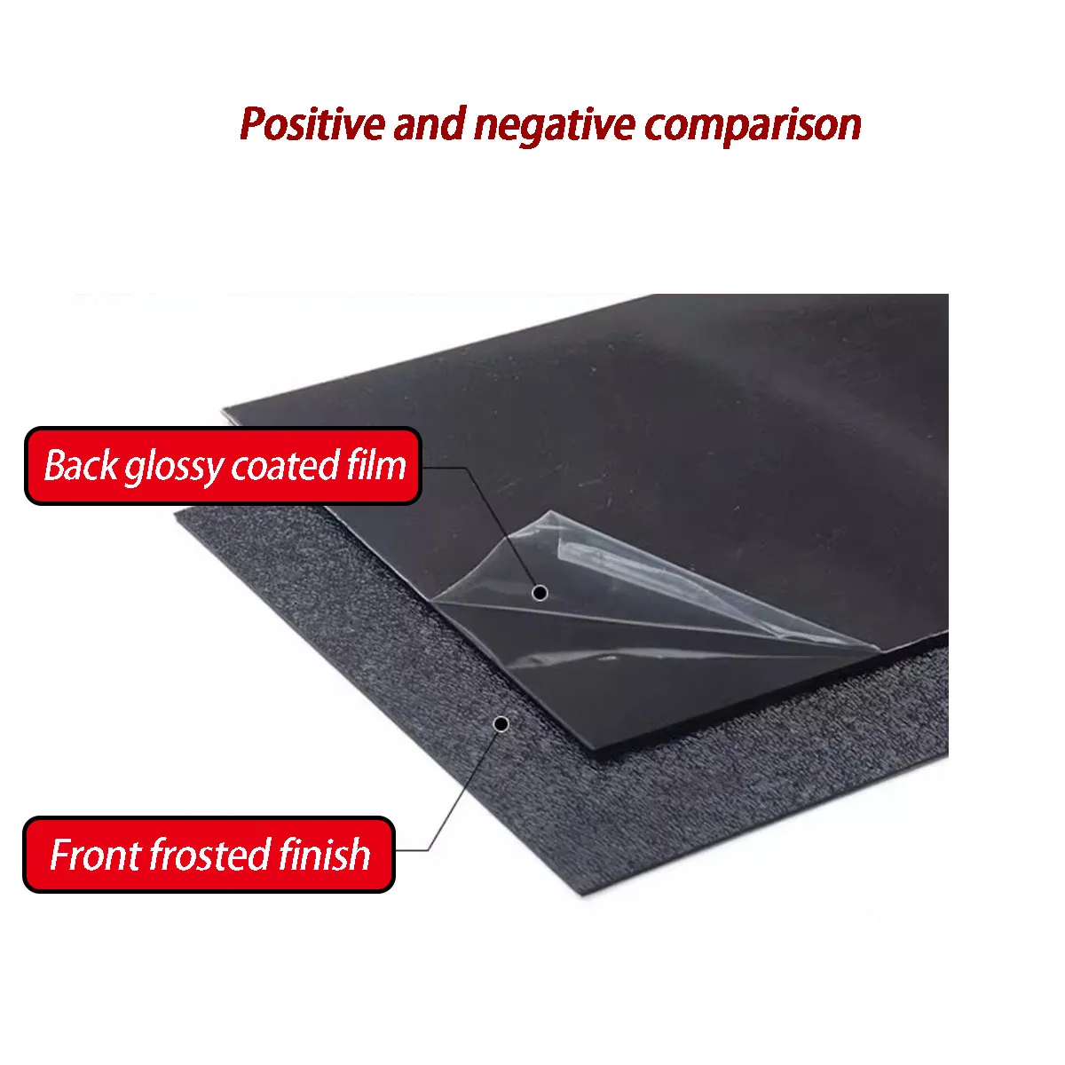 السُمك = 1/1.5/2/3/4/5 مم لوح أسود ABS، لوح بلاستيكي محكم خشن، لوح صلب ABS بلوري من جانب واحد