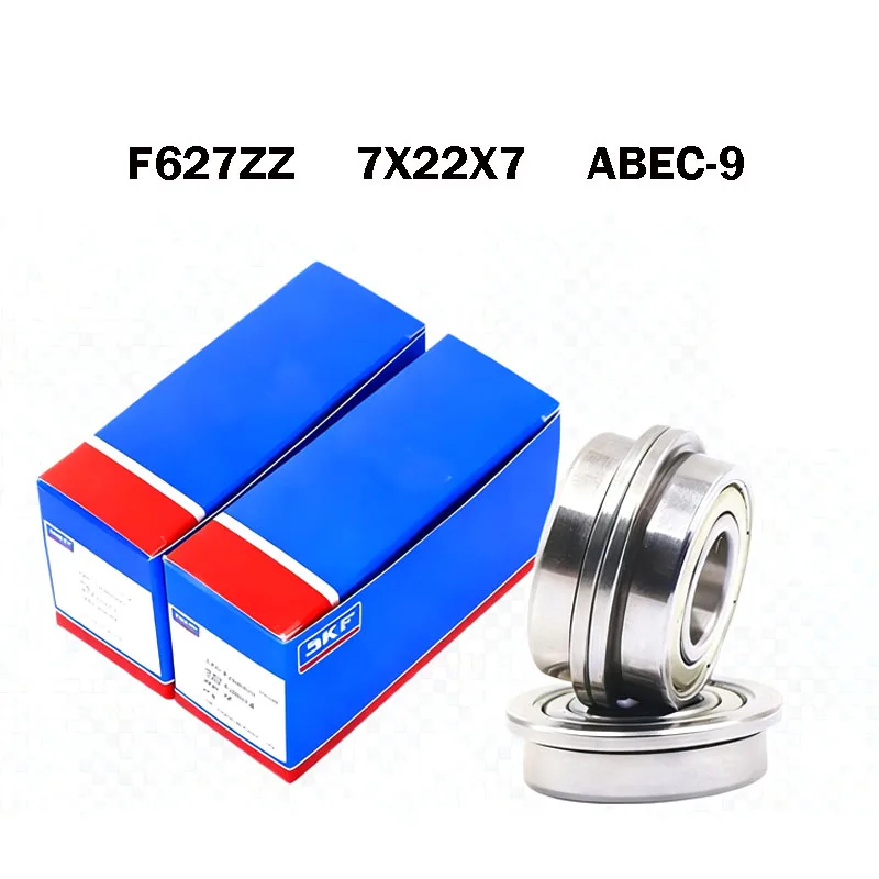 10PCS Sweden SKF Flange Bearing F627ZZ 7*22*7mm ABEC-9 Precision Miniature Flanged bearings F627Z Original bearings подшипник