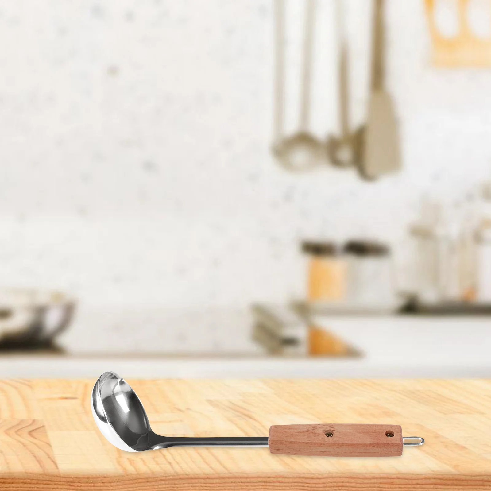 

1 Set Of Universal Wooden Spatula Handle Replacement Non-Slip Heat-Insulated Turner Handle For Frying Pan Scraper Spoon Repair