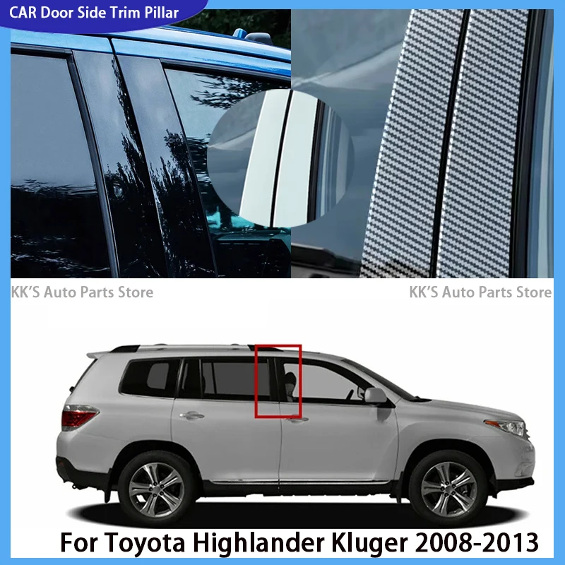 

Fit For Toyota Highlander Kluger 2008 2009 2010 2011 2012 2013 Glossy Black Pillar Posts Door Side Window Decorative Cover
