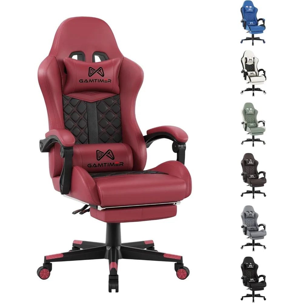 

Gaming Chair,Computer Chair with Footrest and Lumbar Support,Breathable PU Leather,4D Lumbar Support and Headrest,360 Degree Swi