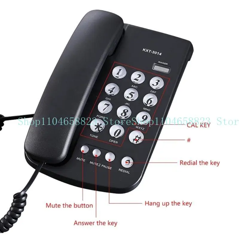 Corded Landline Phone Big Button Landline Phones Fixed Telephone for Office Home Hotel Bathroom Emegency Telephone