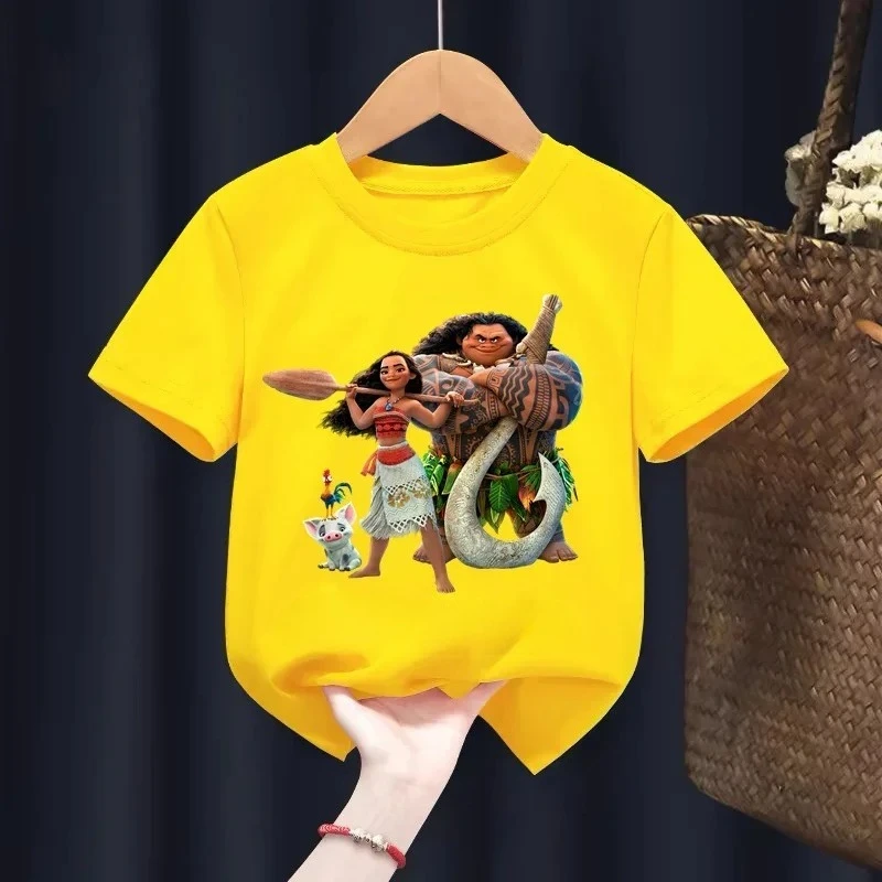 موانا جديد الفتيات تي شيرت الصيف الاطفال الكرتون تي شيرت ملابس بأكمام قصيرة تيز بلايز الأطفال موضة بلايز عادية 1-14 Y