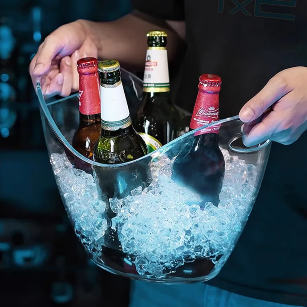 Durable 4/8/12L Transparent Ice Bucket Acrylic Large Capacity Wine Chilling Bucket Anti-fall Champagne Bottles Ice Cooler Party view 2