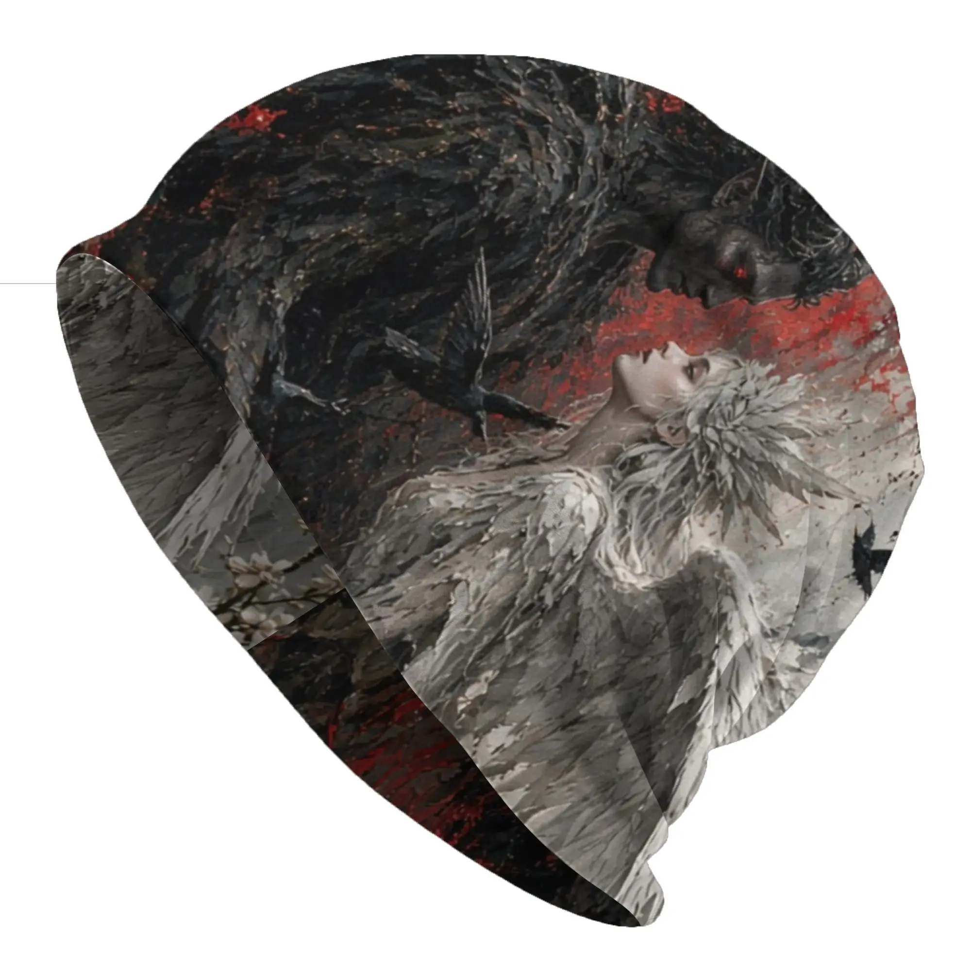 Angle And Demon Thin Hat Bonnet Hats Autumn Styles  Skullies Beanies Caps Men Women's Unisex Ski Cap