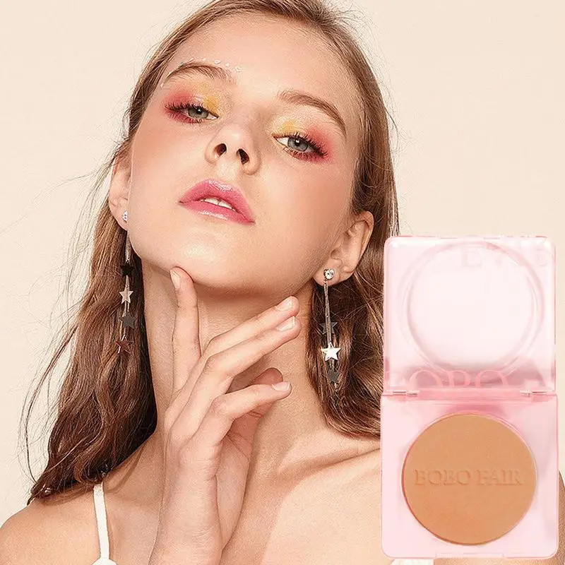 Single Blushs Palette Face Cream Concealer Foundation Powder Waterproof Lasting Face Rouge Powder Natural Peach Blusher Rouge