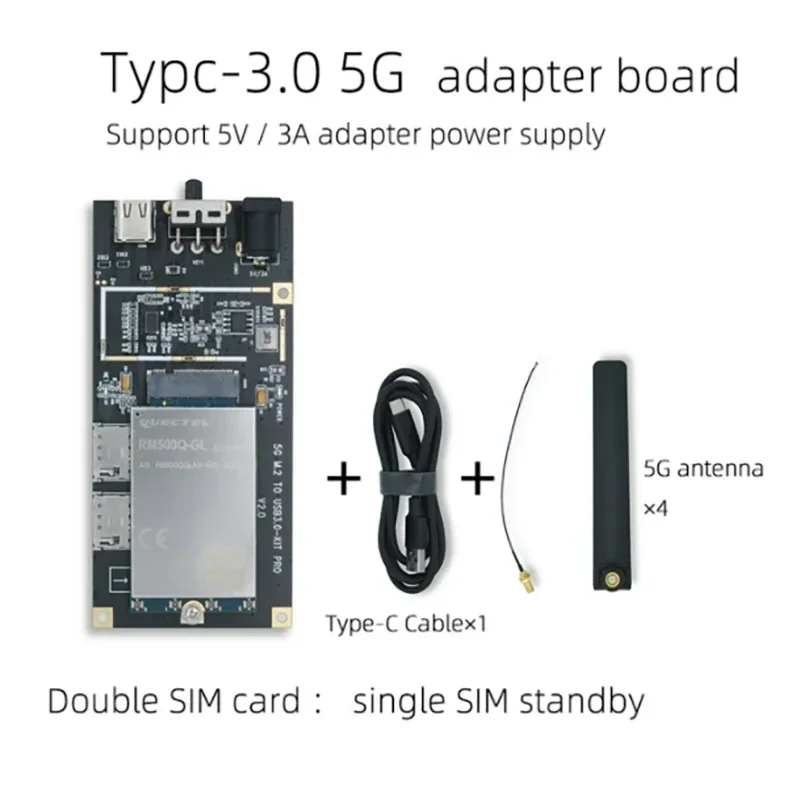 Placa adaptadora de módulo 5G, M.2 para kit USB 3.0 tipo C, profissional para todos os modem QUECTEL, RM500Q-GL RM502Q RM510-GL para roteador