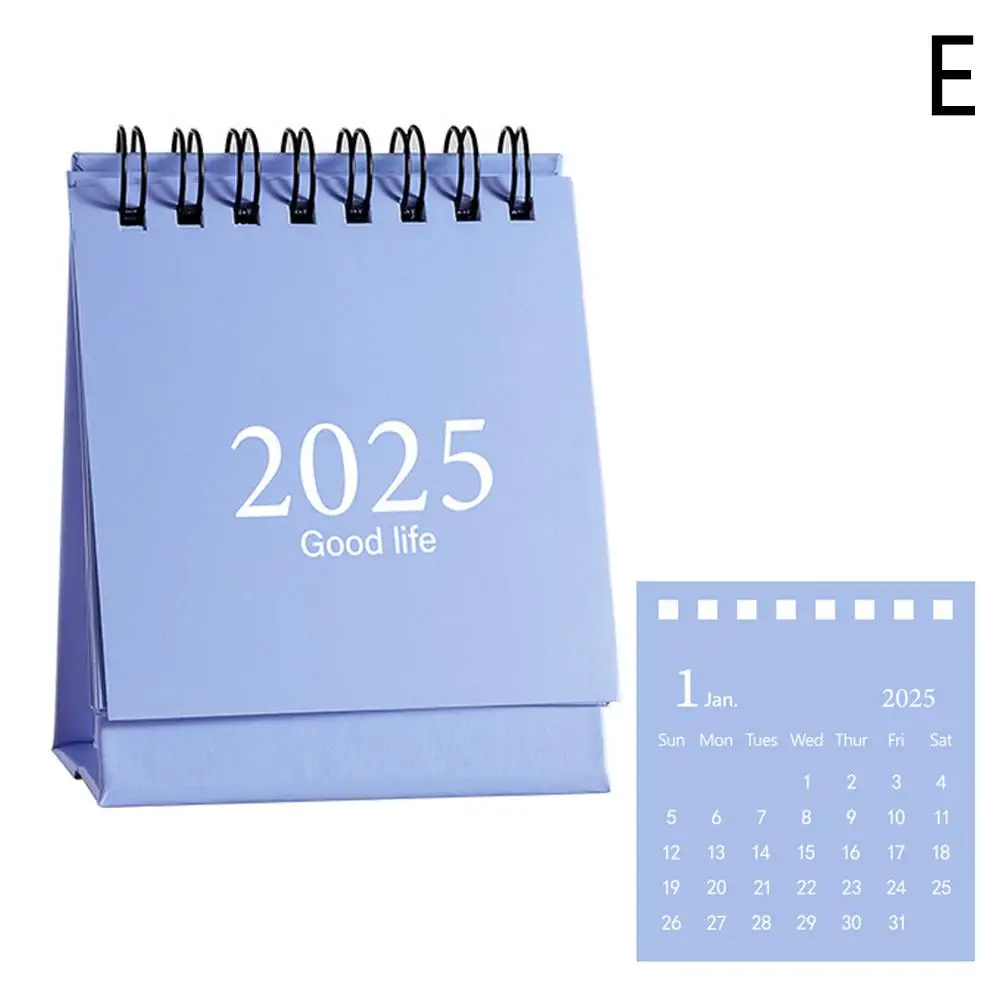 Mini calendrier de bureau simple, petit calendrier de bureau, accessoires portables de poche, plan de décoration, poinçon, D0c2, 2025