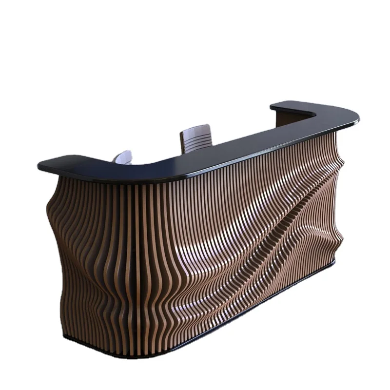 

Customized.High Quality Solid Wood Reception Desk for Companies and Salons Versatile Front Desk with Modern Aesthetic and Custom