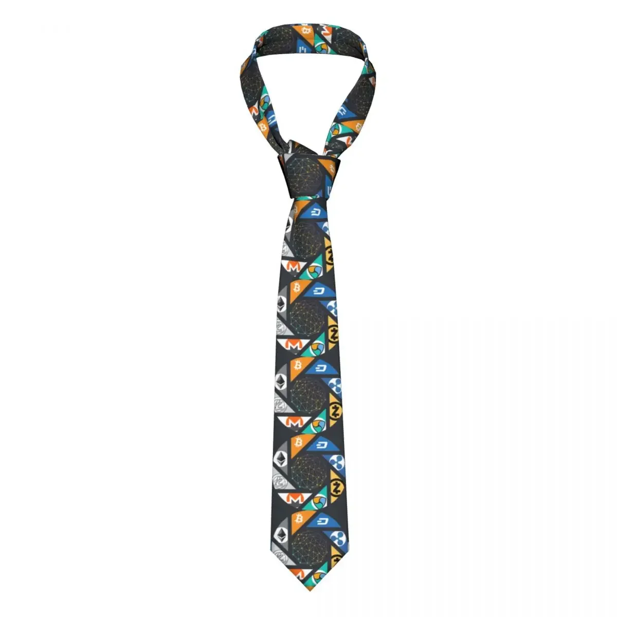 The New Neckties 8 cm Bitcoin Cryptocurrency Crypto Btc Blockchain Geek Neck Tie for Men Daily Wear Gravatas Cosplay Props