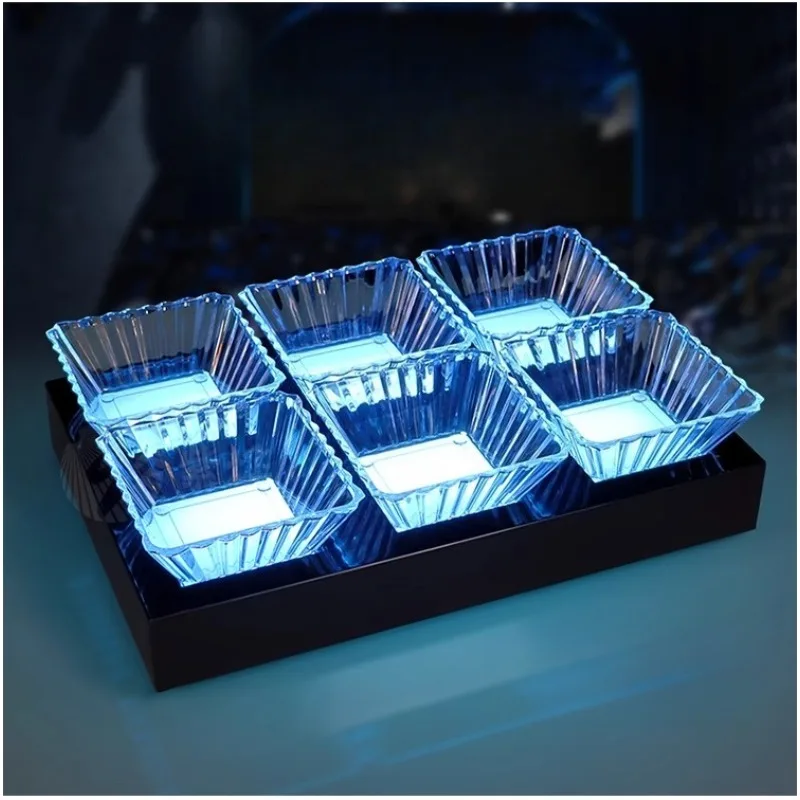 

Acrylic LED Glowing Fruit Snack Dish, Creative 4–6 Compartment Tray, Bar KTV Lighted Fruit Plate Rack, Dessert Serving Platter