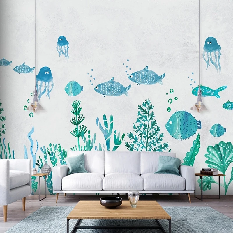 Custom Photo Wallpaper Hand Painted 3D Cartoon Animal Children Room Bedroom Background Home Decor Wall Mural Papel De Parede