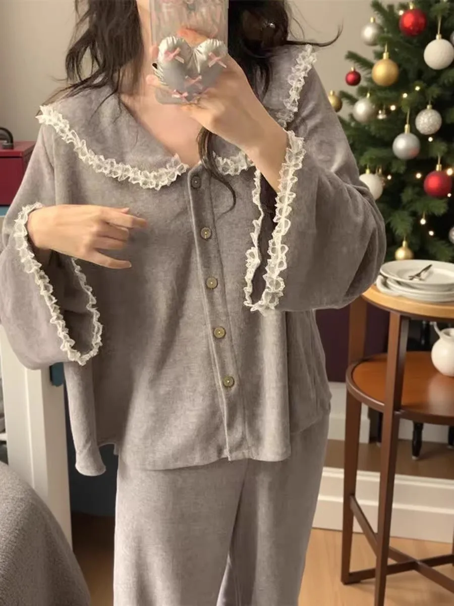 

Комплект пижамы: зеленые женские шорты, топ с короткими рукавами на пуговицах и воротником, из тропического хлопка, удобный, эластичный, фиолетовый, для девушки, в стиле OL