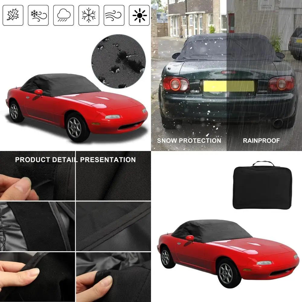 

Universal Half Soft Top Cover for Mazda MX-5 Miata MK1, MK2, and MK2.5 (1989-2005) - Black