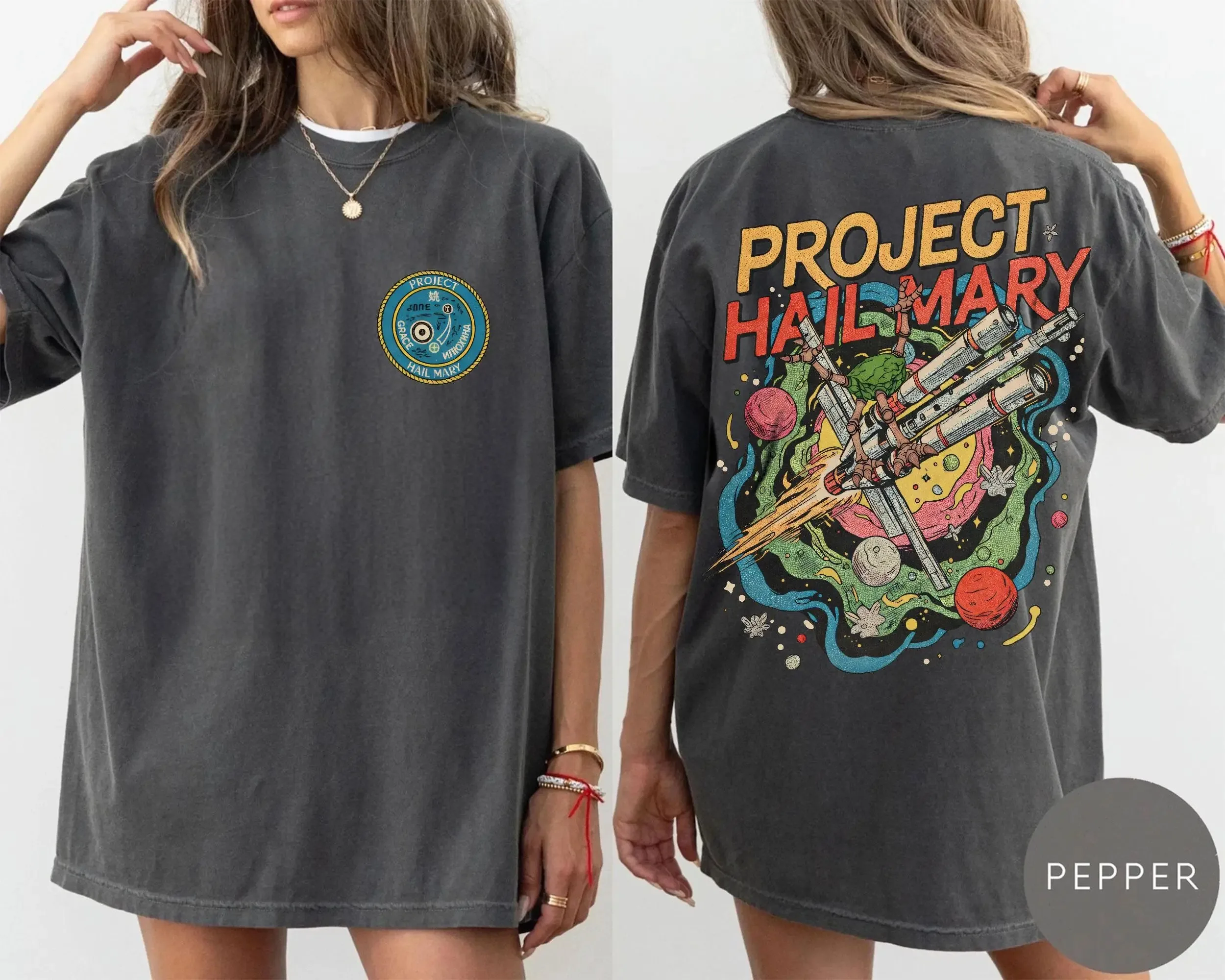Project Hail Mary Book T-shirt Men Women Oversized Streetwear Y2k Summer Cotton Clothing Casual Fashion Round Neck Short Sleeved