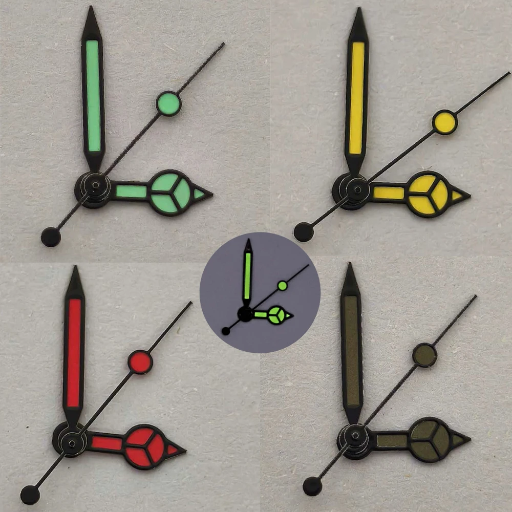 NH35 Hands Watch Accessories Red Orange Blue Black Edge White Three Pin Green Glow Hands Suitable For NH35/36/4R/7S Movements
