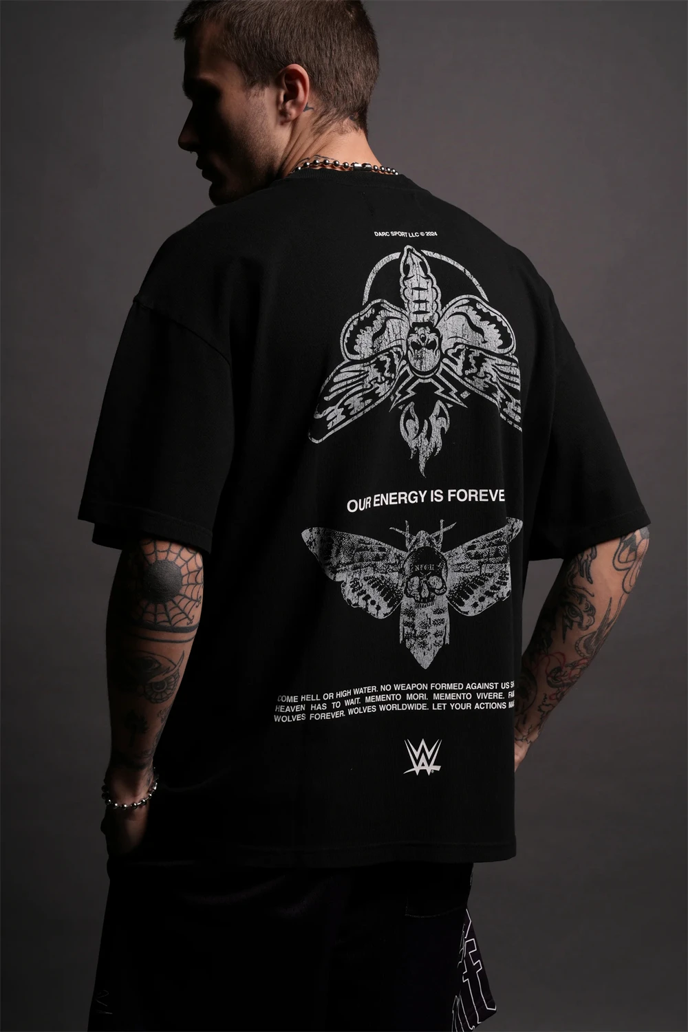 Dead Moth Metamorphosis Print 100% Cotton Men Hip Hop T-shirt Casual Summer 230G Cotton Fitness GYM Running Tees Tops