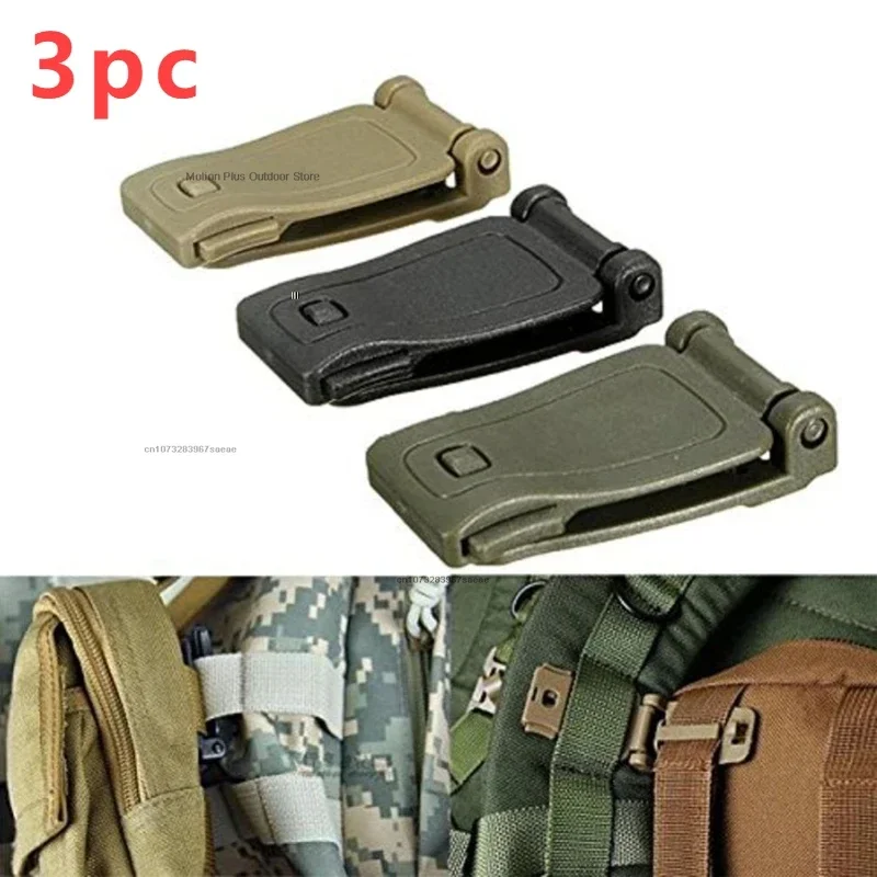 3pcs/set Web Carabiner Camping Equipment Multipurpose Buckle Camping Bag Buckle Backpack Webbing Clip MOLLE Tactical Strap