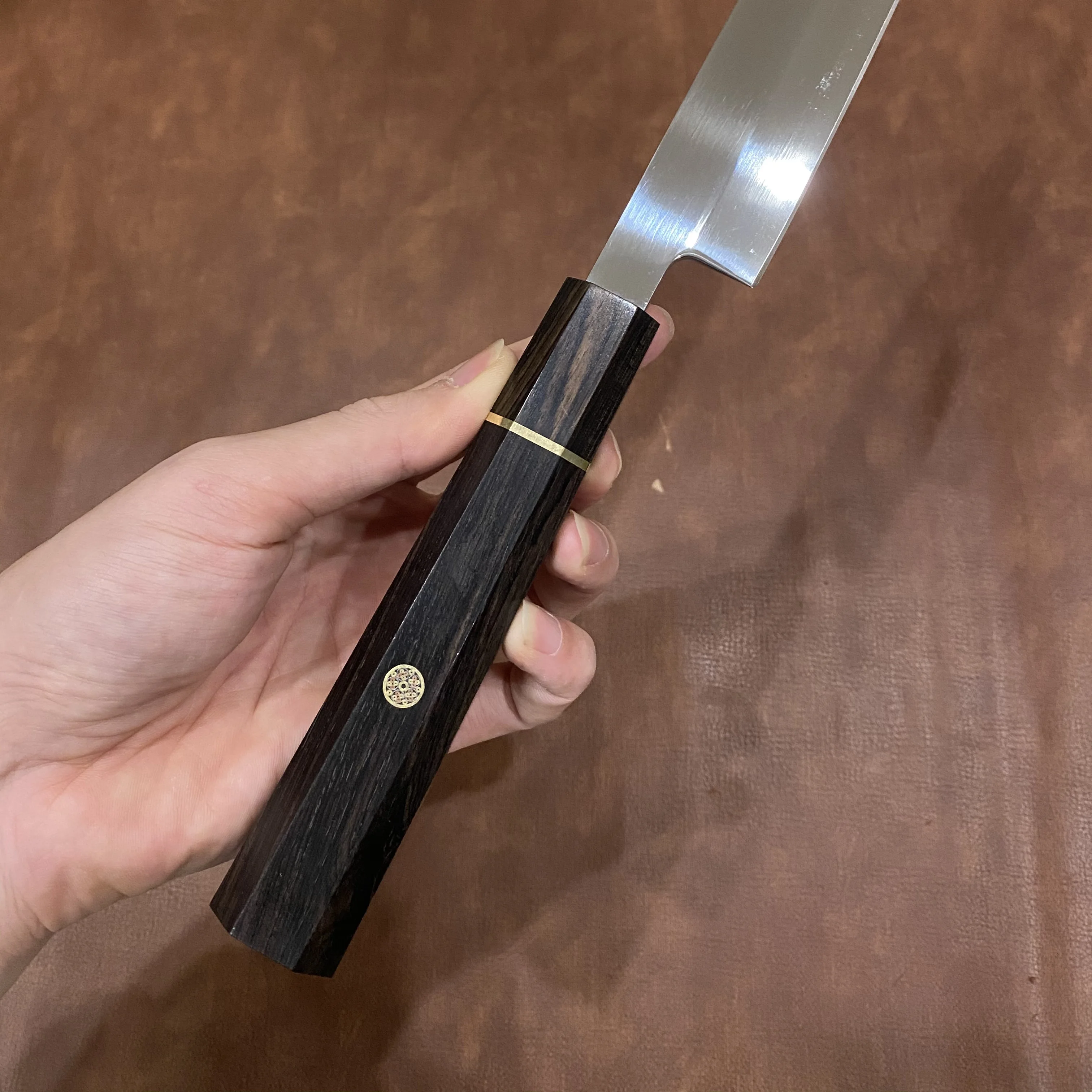 Nóż do sashimi Ostrze z pojedynczą krawędzią Hebanowy uchwyt Tasak Szefa Mięso Krojenie Szynka Sushi Yanagiba Japońskie noże kuchenne Narzędzia kuchenne — zdjęcie 6