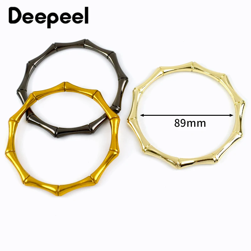 2Pcs Round Metal Bag Handles for Women Fashion Ring Handle Making Bags DIY Purse Frame Sewing Brackets Hardware Accessories