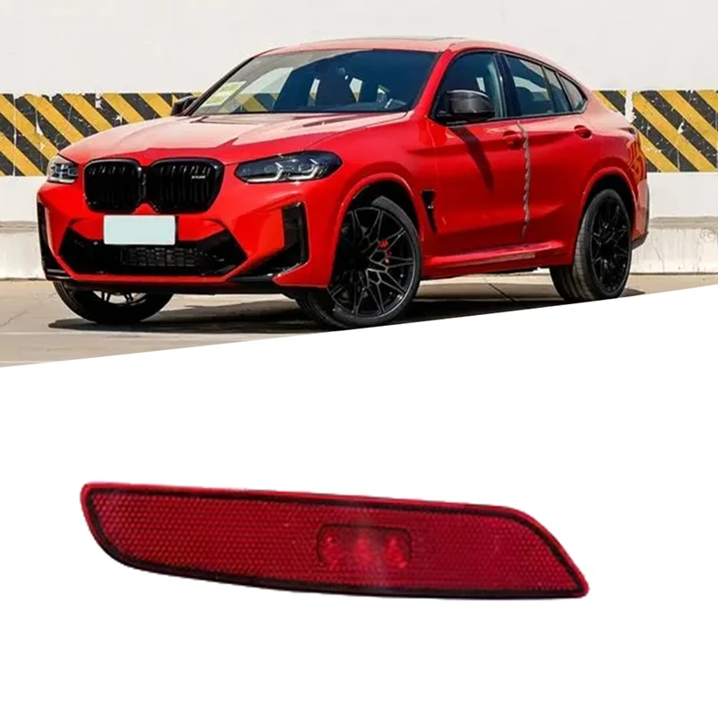 1Pair Rear Bumper LED Reflector 63148083837 8083838 For BMW X4 G02 M F98 2021-2024 Fog Light Reflector Warning Lamp Trim