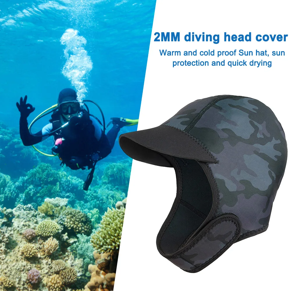 2 مللي متر الغوص هود الباردة برهان الدافئة رجل إمرأة الغوص غطاء رأس الشمس حماية الشتاء غطاء السباحة لركوب الأمواج في الهواء الطلق الخوض