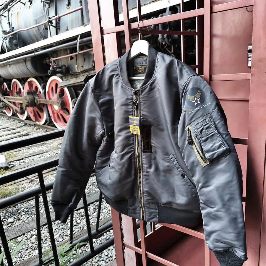 

TOYS McCOY 1955 Early MA-1 wool felt cotton baseball jacket