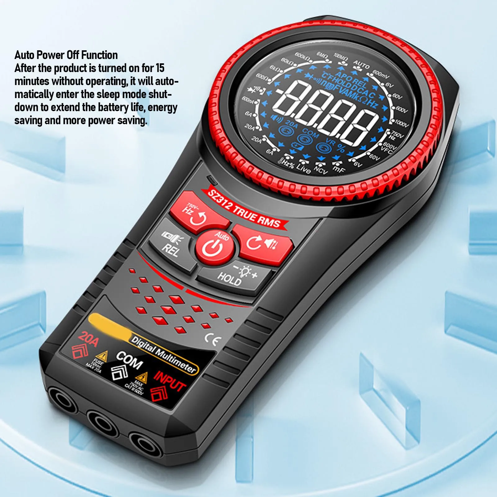 Digital Multimeter Volt Ohm Amp Meter Non Contacting Voltage Detection Versatile Temperature Measurement for Construction Site