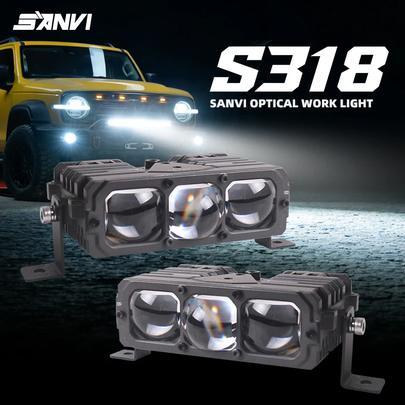 

SANVI S318 LED Work Light Bi LED Spotlight Fog Lamps Grille Light Headlight Auxiliary Light For Car Motorcycle Offroad SUV ATV