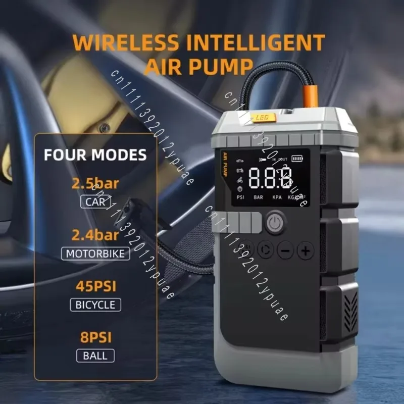 12V Portable Car Jump Starter & Air Compressor, 150PSI Max Tire Inflator, Auto Roadside Emergency Tool Kit