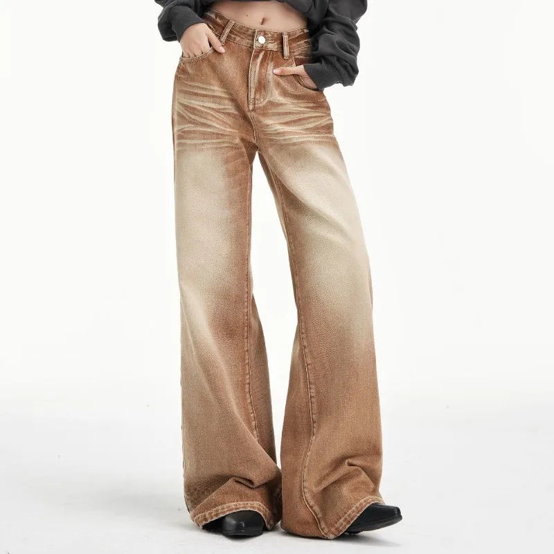 

Low-Waist Wide Leg Jean PantsFemale High Stret Casual Zipper With Pockets Trouser Woman's 2026 Summer Fashion Retro Versatile