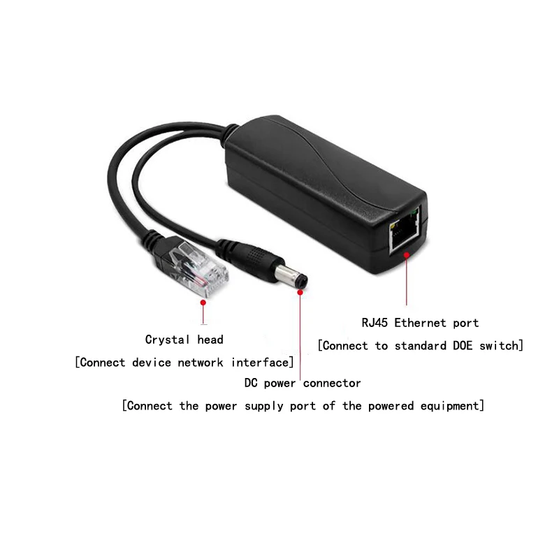 48V To 5V/12V PoE Splitter 5V POE Micro USB Type-C DC Power Supply Over Ethernet Active PoE Splitter Type-C For Raspberry Pi