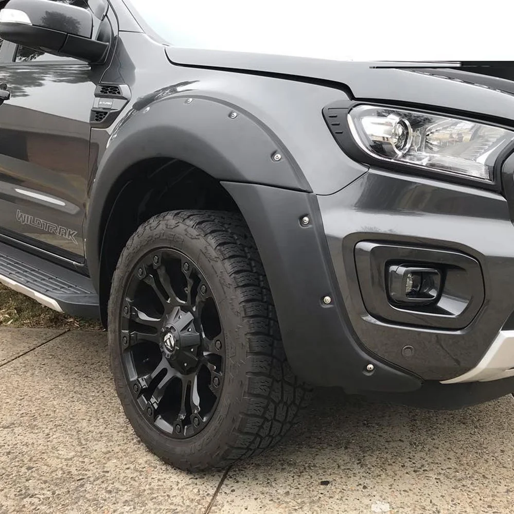 4x4 flare Fender lengkungan roda hitam Matte Untuk Ford Ranger Wildtrack 2019 2020 2021 Aksesori flare Fender