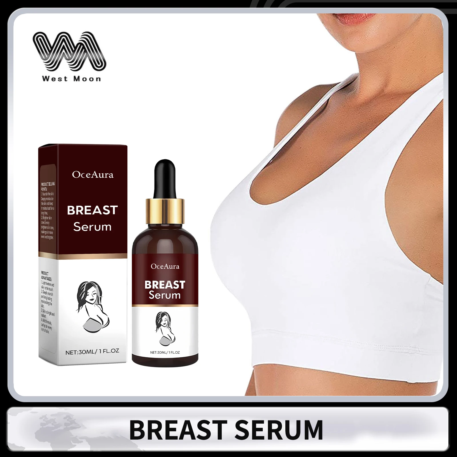 Breast Massage Serum Firming Lifting Enhance Breast Elasticity Brightening Skin Tone Relieve Dryness Nourishing Breast Care Oil