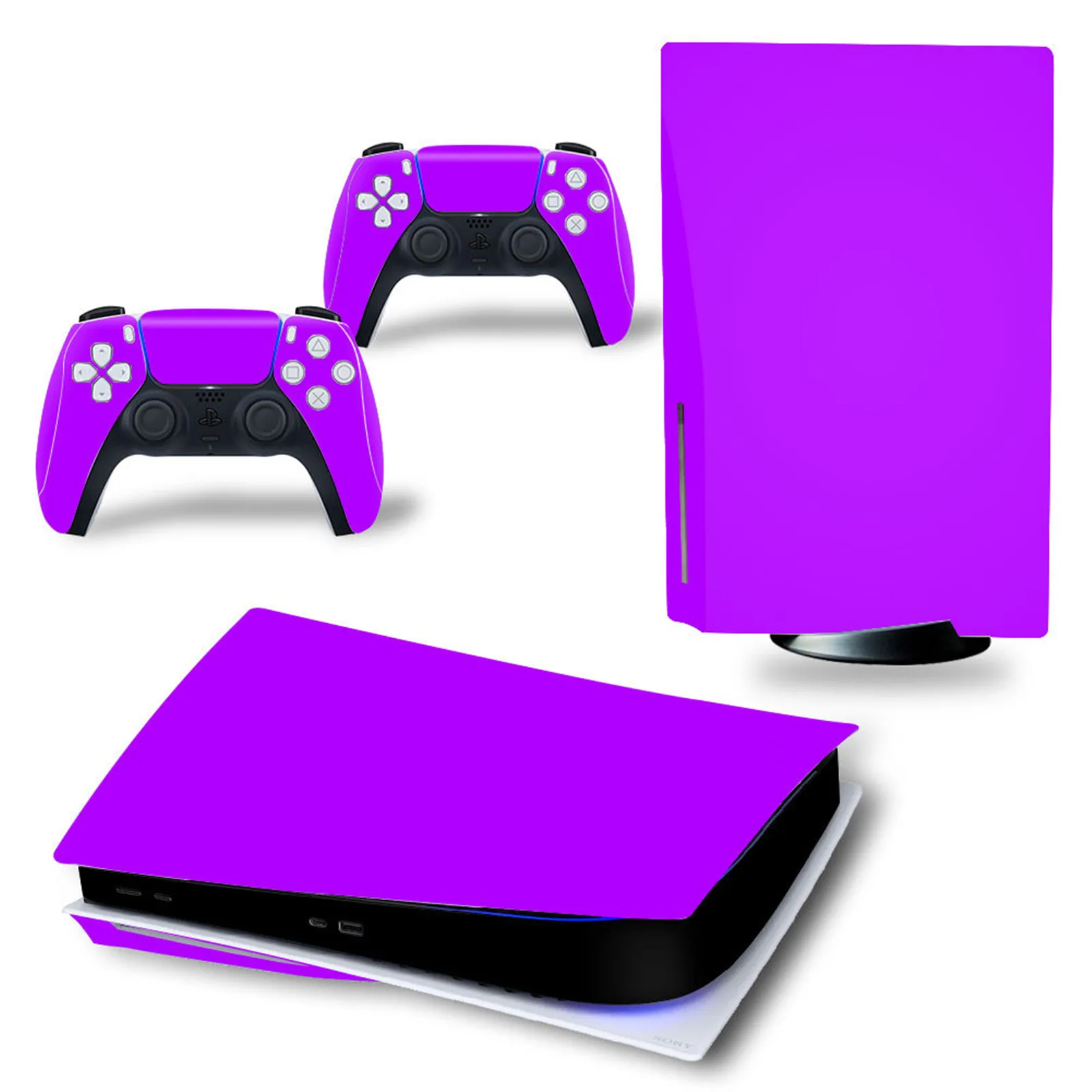 

Solid Color Game Console Stickers Compatible with PS5 Disc Version,Full Body Skins for PS5 Disc Version Console Controller