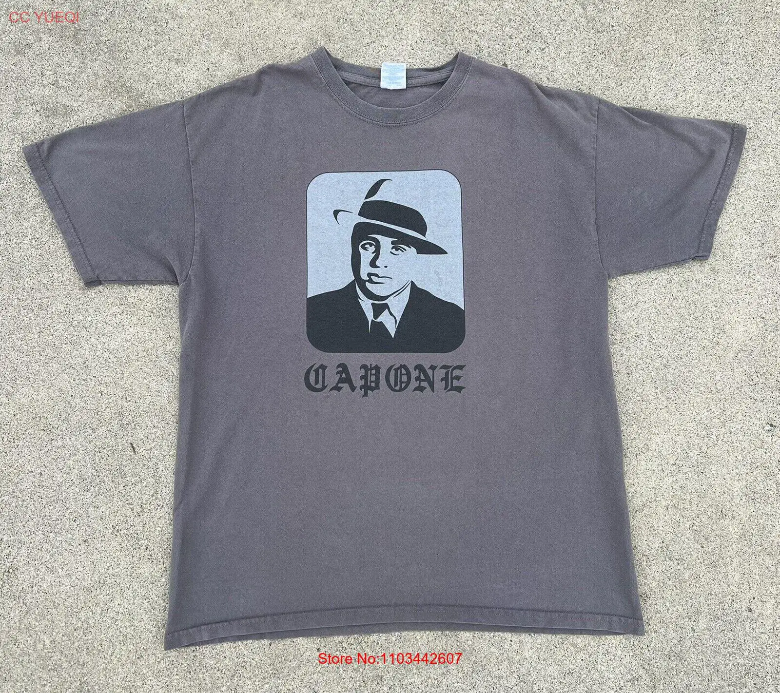 Винтажная футболка для гангстеров с надписью Al Capone 00s Y2K L 21x28