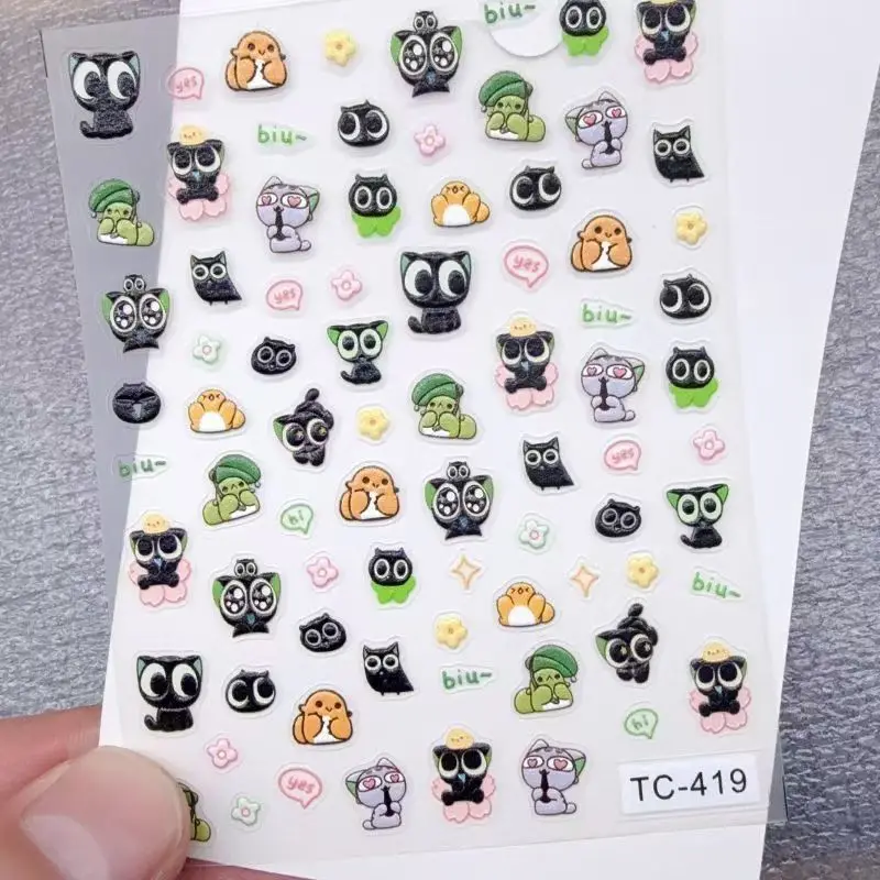 

Cute relief anime Luo Xiaohei relief 3D nail stickers Xiaohei DIY hand account nail stickers