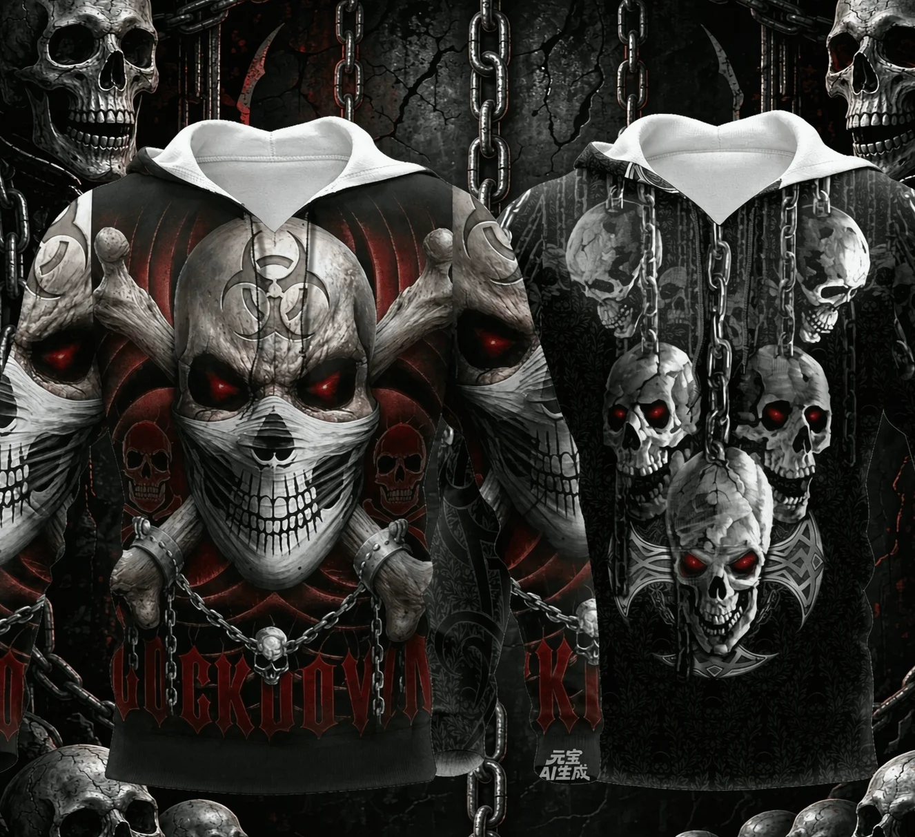 2026/27 New Skull Graphics Men's Hoodie Tops 3D Fashion Unisex Sweatshirt Winter and Autumn Hip Hop Oversized Casual Clothing
